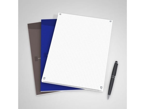 Notesblok OXFORD Office Essentials, sort, toplimet A4, linjeret