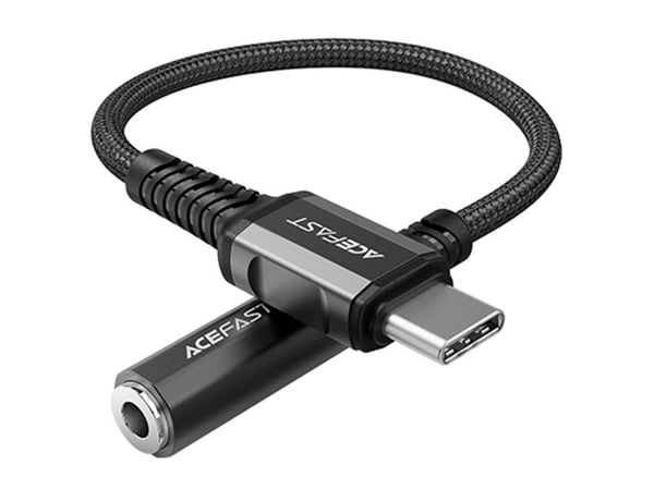 Acefast USB-sovitin C1-07 musta USB-C - 3.5mm liitin musta (6974316280606)