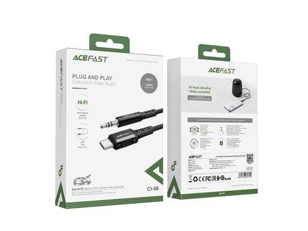 Acefast USB-kabel 1,2 m svart (6974316280620)