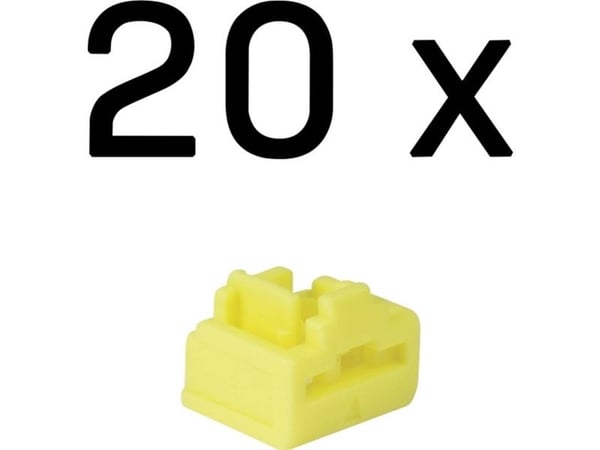 Lindy 47901, Porttisulku, RJ-45, Keltainen, akryylinitriilibutadieenistyreeni, 20 kpl, Polybag-pakkaus