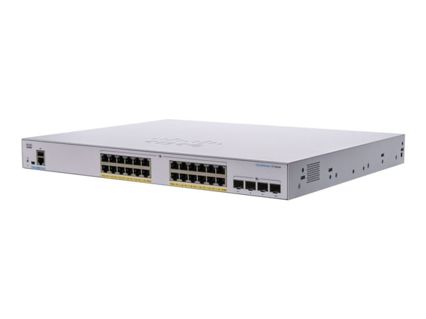 Cisco Business 350 Series 350-24FP-4G - Switch - L3 - Styrt - 24 x 10/100/1000 (PoE+) + 4 x Gigabit SFP - rackmonterbar - PoE+ (370 W)