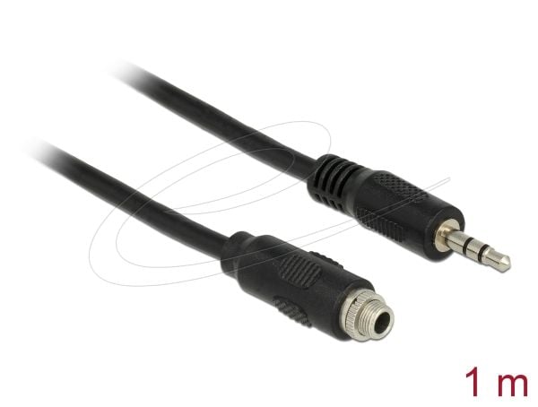 Delock - Lydforlengelseskabel - mini-phone stereo 3.5 mm hunn til mini-phone stereo 3.5 mm hann - 1 m - svart