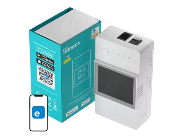 Sonoff TH Elite Wifi-lähetin lämpötilan ja kosteuden mittaustoiminnolla Sonoff THR320D