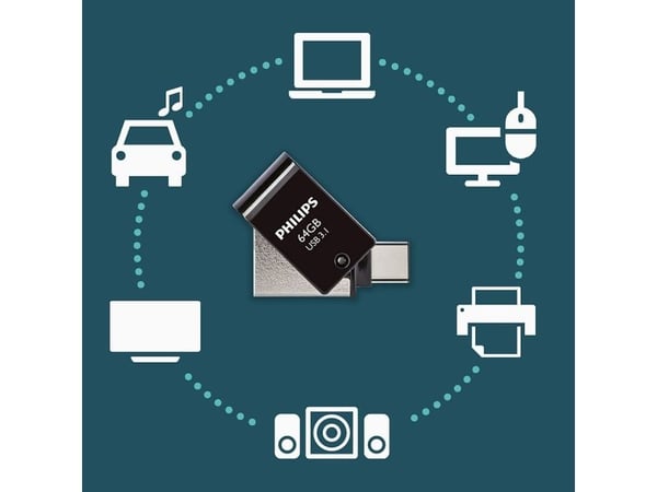 Philips FM64DC152B - USB-flashstasjon - 64 GB - USB 3.1 / USB-C