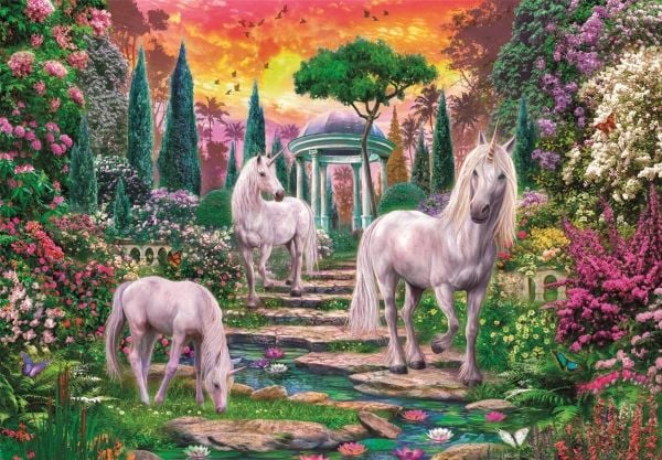 Clementoni Puslespil HQC Classical Garden Unicorns, 2000 brikker