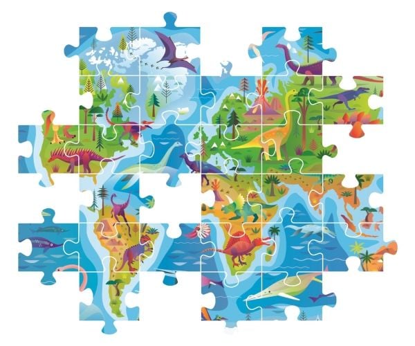 Clementoni Puslespil Super - Dinosaurs Map, 180 brikker