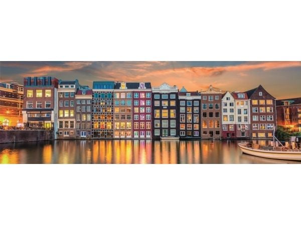 Clementoni Puslespil Panorama HQC Bright Amsterdam, 1000 brikker