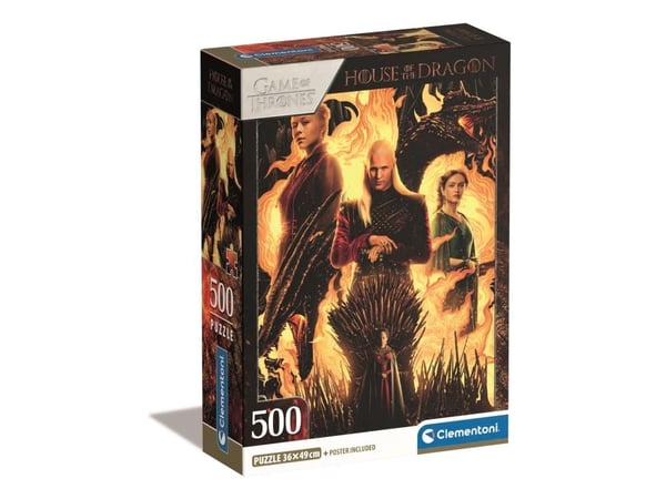 Clementoni CLE puslespill 500 Compact House of The Dragon 35548