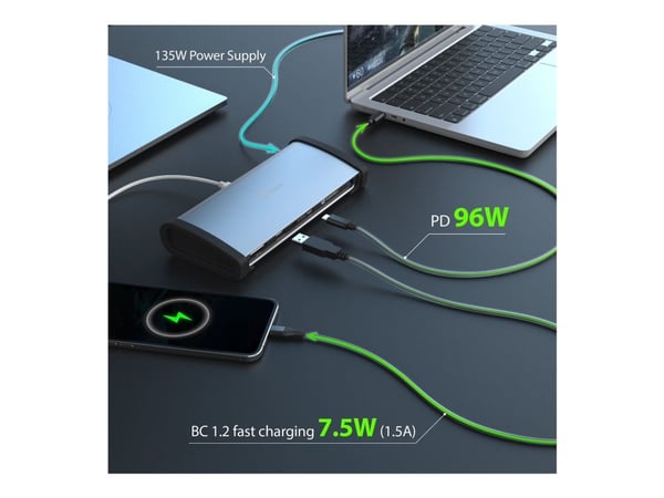 j5create JTD562 - Dokkingstasjon - USB-C / Thunderbolt 3 / Thunderbolt 4 - 2 x Thunderbolt 4 - GigE - 135 watt