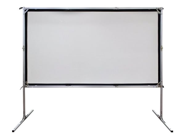 Elite Screens Yard Master 2 Series OMS180H2-DUAL - Projeksjonsskjerm med ben - 180" (457 cm) - 16:9 - Wraith Veil Dual - sort trim, sølvramme