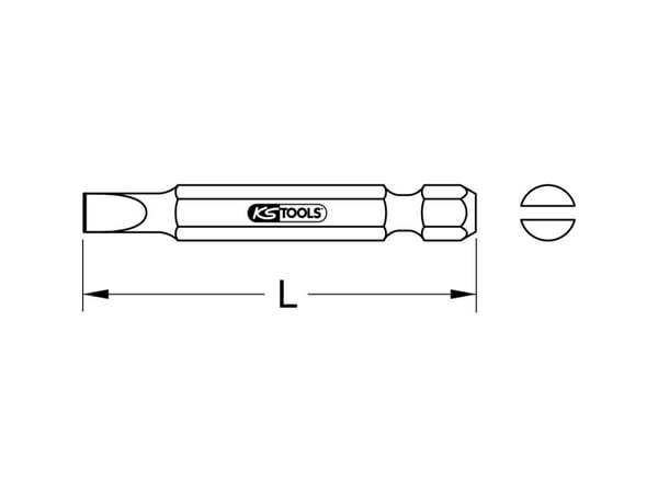 KS Tools 911.3315, Nickel, DIN 3126, ISO 1173 - E 6,3, 50 mm, 10 g, 25,4 / 4 mm (1 / 4"), Sekskantet