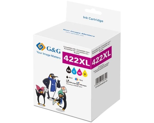 G&G Blæk kombi-pakke Kompatibel Sort, Cyan, Magenta, Gul GP-B422XLBKCMY-4P