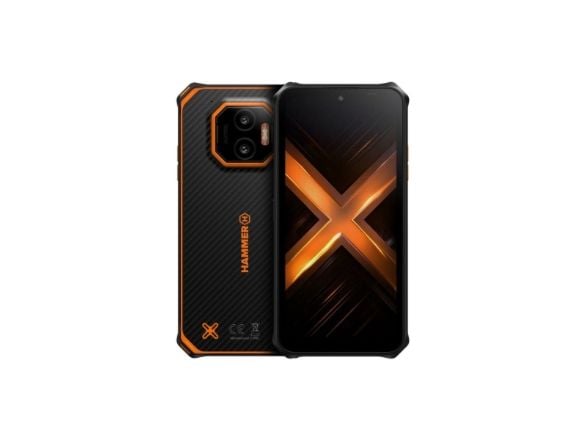 HAMMER Energy X2, 15,5 cm (6.1"), 6 GB, 128 GB, 50 MP, Android 15, Musta, Oranssi