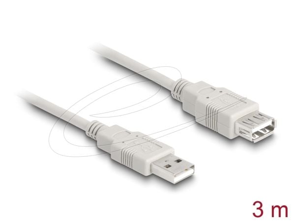 Delock - USB-forlengelseskabel - USB (hann) til USB (hunn) - 3 m - for P/N: 61477, 61478, 61693, 61746, 61772, 88537