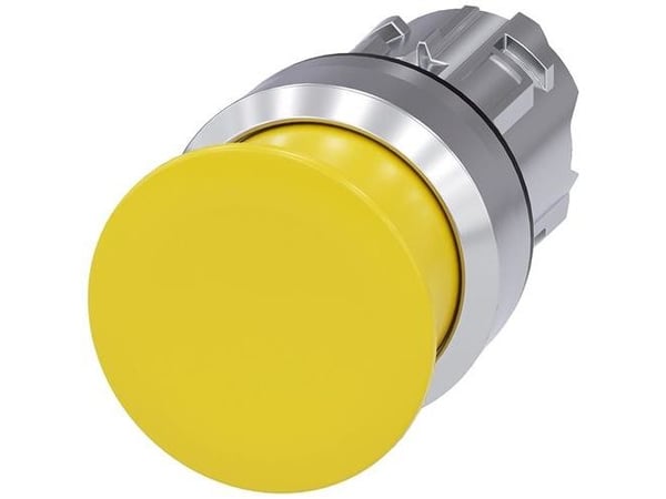 Siemens 3SU1050-1AD30-0AA0 Tryckknapp Frontring metall, högglans Knapp Silver, Gul 1 st
