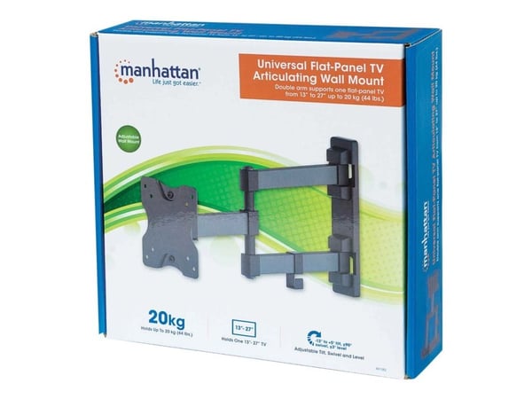 MANHATTAN 461382 Manhattan LED/LCD/PDP double articulating TV wall mount 13-27 20kg VESA black