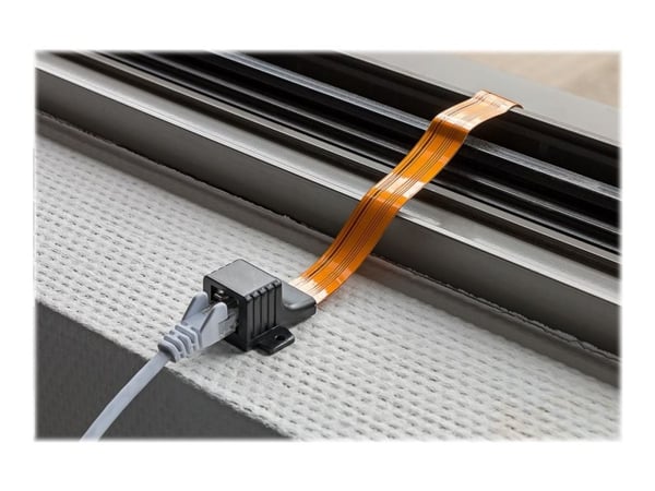 Goobay RJ45 vindusgjennomføring Ultra-Slim 0,5 m - for legging av nettverksforbindelser mellom vindusrammer (71413)
