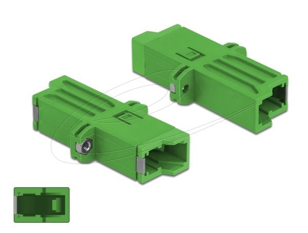 Delock - Nettverkkopler - E2000-enkeltmodus (hunn) til E2000-enkeltmodus (hunn) - fiberoptisk - simpleks - grønn