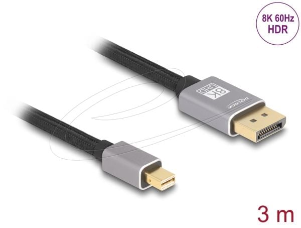 DeLOCK 81093, 3 m, Mini DisplayPort, DisplayPort, Uros, Uros, 7680 x 4320 pikseliä