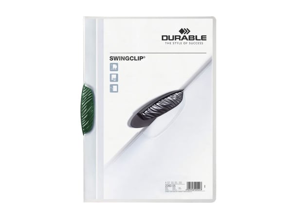 Durable Swingclip, Grønn, Polypropylen (PP), 30 ark, A4, 25 stykker