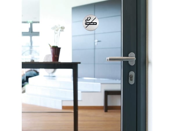 Durable Picto "No Smoking", 8,3 cm, Rund, Silver, Rostfritt stål