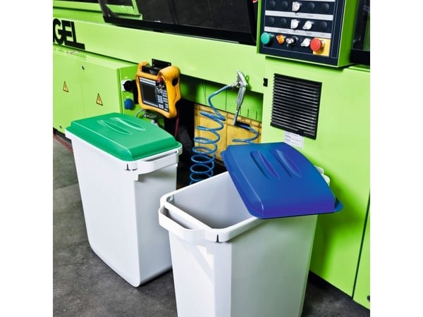 Låg til 60L beholder L50xB27xH57.5cm. Plast Rød,stk