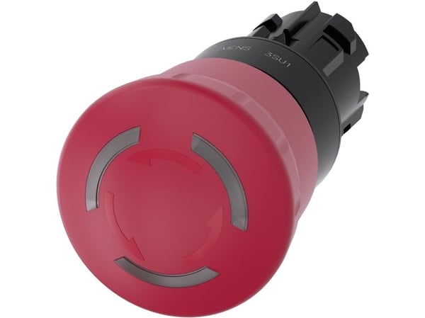 Siemens 3SU1001-1HB20-0AA0 Not-Halt-Pilzdrucktaster 1 St., Turn-release, 47 g, 85 mm, 45 mm, 45 mm