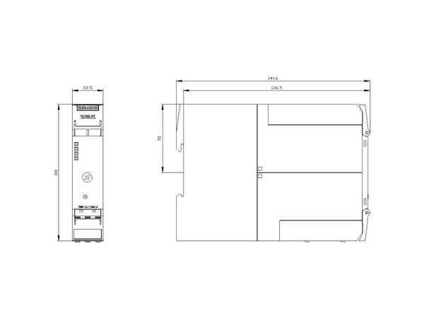 Siemens Direktstarter Motorleistung bei 400 V 3.00 kW 110 V/AC 230 V/AC Nennstrom 7.0 A, 100 mm, 36 mm, 109 mm, 152 mm, 288 g, 1 styck
