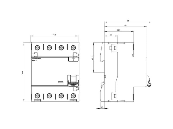 Siemens 5SV33466KK12 FI-turvakytkin A 4-napainen 63 A 0,03 A 400 V 400 V