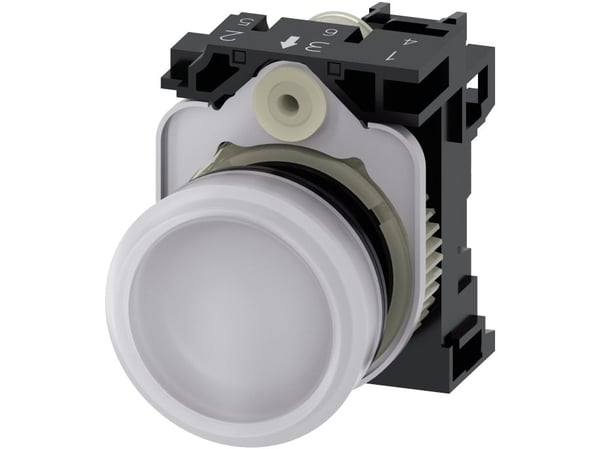 Siemens 3SU1106-6AA60-1AA0 Merkkivalo litteä valkoinen 230 V/AC 1 kpl