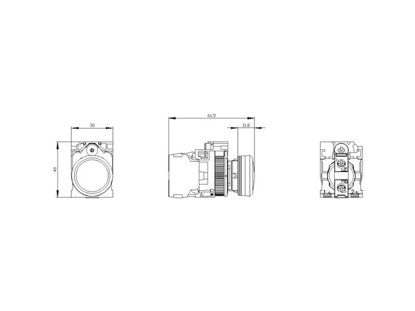 Siemens 3SU1106-6AA20-1AA0 Lysmelder flad Rød 230 V/AC 1 stk
