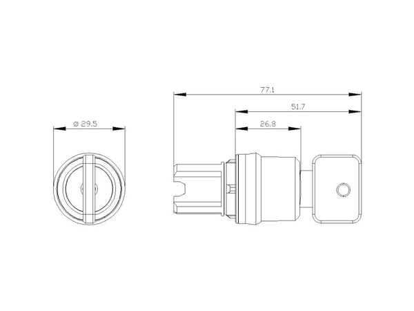 Siemens 3SU1050-4FL11-0AA0 Schlüsselschalter 2 x 45° IP66 IP67 IP69/IP69K 1, IP67, IP69K, 2,23 cm, 80 mm, 100 mm, 30 mm, 110 g