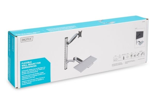 DIGITUS DA-90354 - Monteringssett (veggmontering, tastaturarm, skjermarm) - for LCD-skjerm / tastatur - skjermstørrelse: 17"-27"