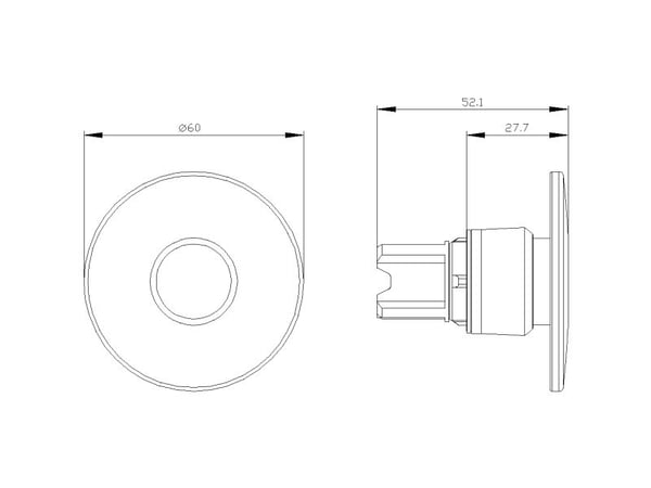 Siemens 3SU1051-1CA70-0AA0 soppformet trykknapp, 22 mm, rund, gjennomsiktig, 68 g, 100 mm, 80 mm, 60 mm