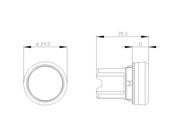 Siemens 3SU1051-0AA40-0AA0 Lystrykkontakt (Ø x H) 29,5 mm x 29,5 mm IP66, IP67, IP69/IP69K 1 stk
