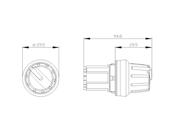 Siemens Knebelschalter 3SU1000-2AS60-0AA0 1 St. 3SU10002AS600AA0, IP67, IP69K, 2,23 cm, 83 mm, 100 mm, 35 mm, 30 g