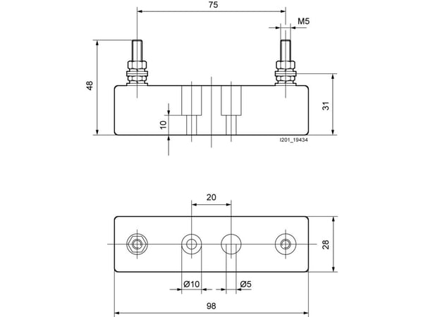 Siemens 3NH5723 sulakepidike (3NH5723), 50 A, 3 kpl, 183 g, 90 mm, 100 mm, 55 mm