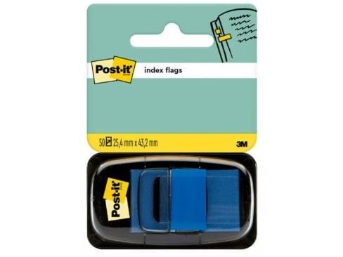 3M Post-It folieindekseringsfliker 25x43mm 50 stk. blå (13K001C)