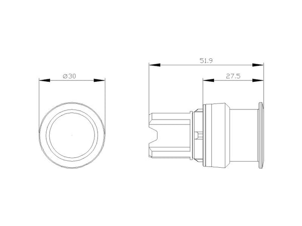 Siemens 3SU1001-1AD60-0AA0 Tryckknapp Frontring plast Knapp Svart, vit 1 st