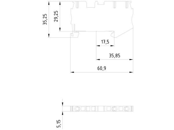 Siemens Schutzleiterklemme 8WH2003-0CF07 mit Zugfederanschluss, 60,9 mm, 12 g, 61 mm, 37 mm, 4 mm