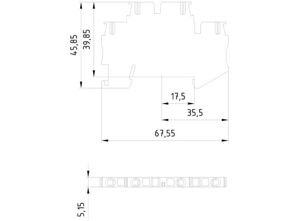 Siemens Doppelstockdiodenklemme 8WH2020-5KF00, 67,6 mm, 10 g, 68 mm, 45 mm, 5 mm, 250 V