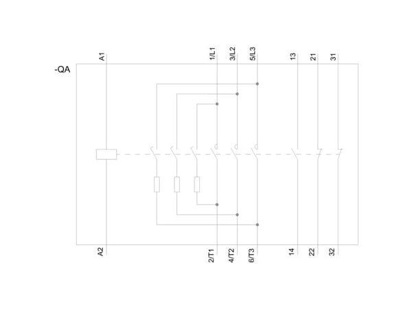 Siemens Schütz, AC-6B, 20 kVAR/400 V 1S+2Ö,AC220 V 50 Hz 240 V/60 Hz 3-polig 3RT2626-1AP65, 146 mm, 159 mm, 55 mm, 541 g, 1 styck
