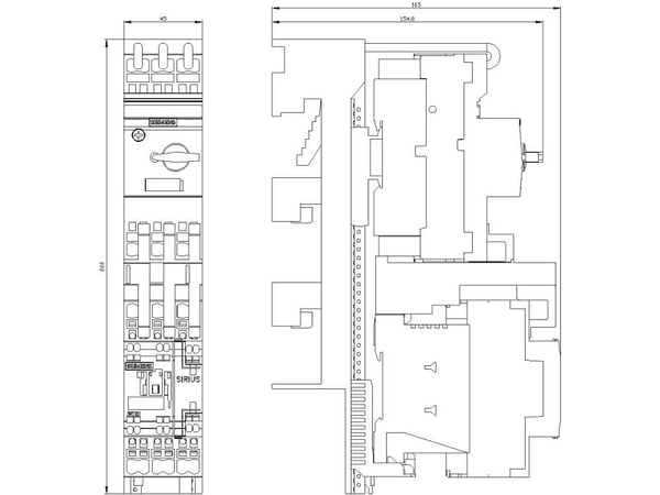 Siemens 3RA21201KH240BB4 3RA2120-1KH24-0BB4 Verbraucherabzweig 690 V Nennstrom, 260 mm, 221 mm, 306 mm, 87 mm, 1,59 kg, 1 styck