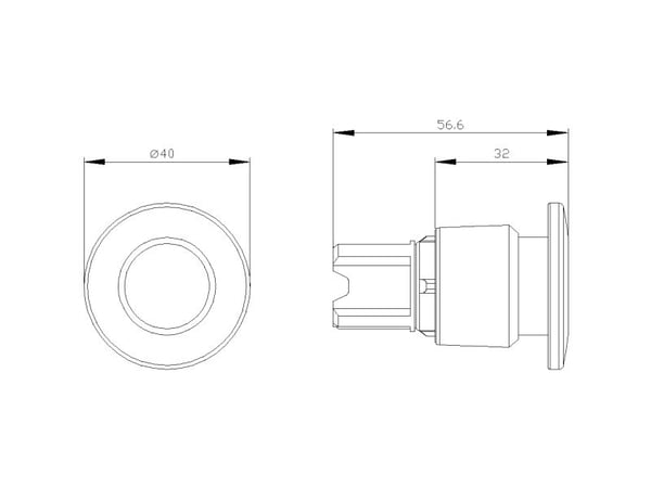 Siemens 3SU1050-1ED20-0AA0 Tryckknapp (Ø x H) 40 mm x 40 mm IP66, IP67, IP69/IP69K 1 st
