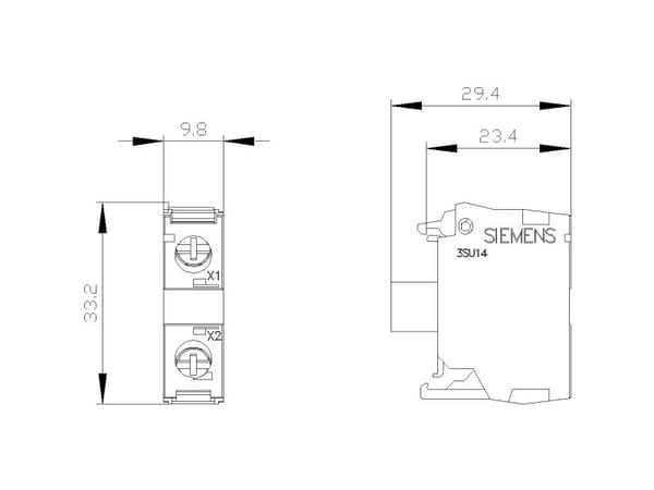 Siemens 3SU1401-1BF00-1AA0 LED-Modul Amber 230 V 1 St., 10 g, 106 mm, 60 mm, 22 mm