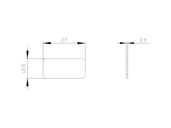 Siemens typeskilt 3SU1900-0AC81-0QG0 12,5x27 O I, sølv, 12,5 mm, 0,5 g, 27 mm, 12 mm, 1 mm