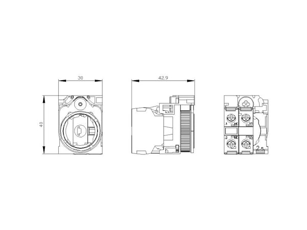 Siemens 3SU1501-1AG20-1CA0 Kontaktelement, LED-element med adapter 1 x brydekontakt Rød 24 V DC/AC 1 stk
