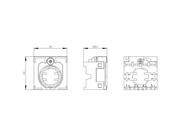 Siemens 3SU1550-0BA10-0AA0 Hållare 4-fold (B x H) 40 mm x 40 mm 1 st