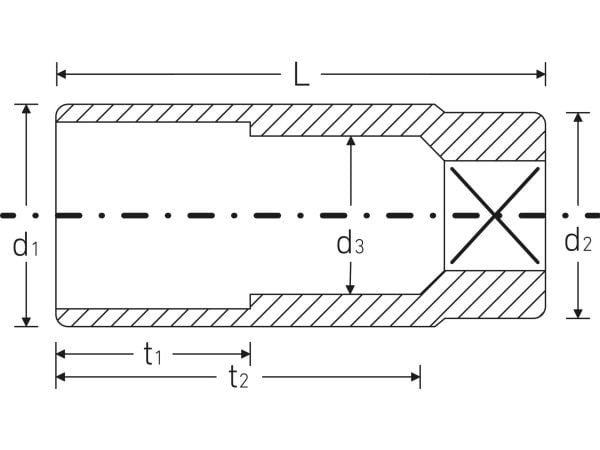 STAHLWILLE 05020041, Stikkontakt, Kromfarget, DIN 3124 / ISO 2725-1 / ASME B 107.5 M, 714 g