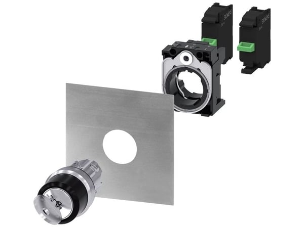 Siemens 3SU1050-4FL11-0AA0 Schlüsselschalter 2 x 45° IP66 IP67 IP69/IP69K 1, IP67, IP69K, 2,23 cm, 80 mm, 100 mm, 30 mm, 110 g